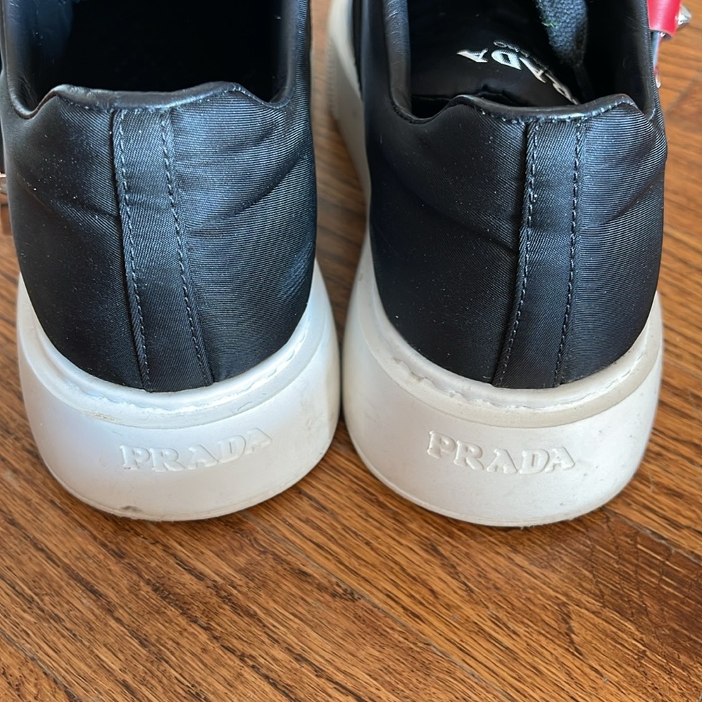 Prada Black and Red Studded Sneakers - Picture 7 of 7